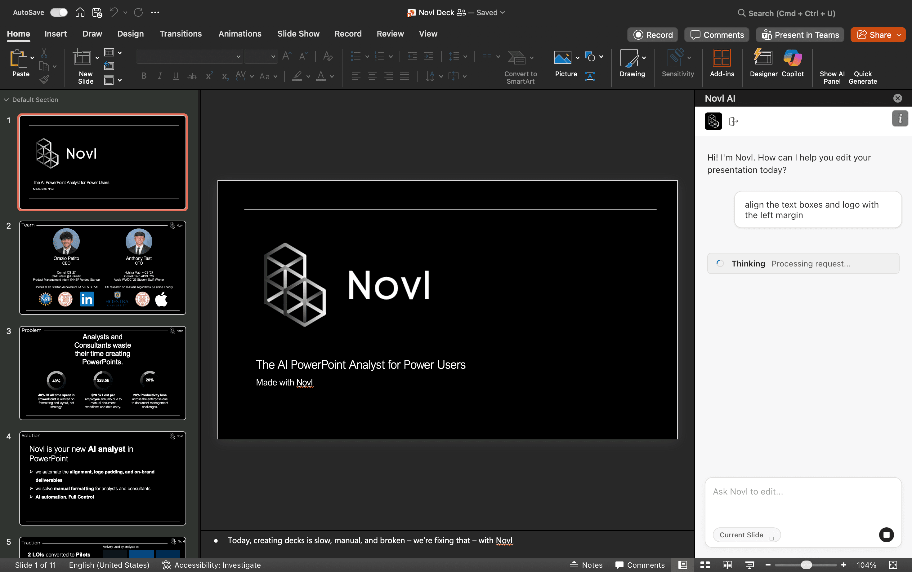 Novl AI PowerPoint Add-in